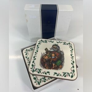 SPODE Pimpernel Father‎ Christmas Santa Cork Coasters Set of 6 w/box
